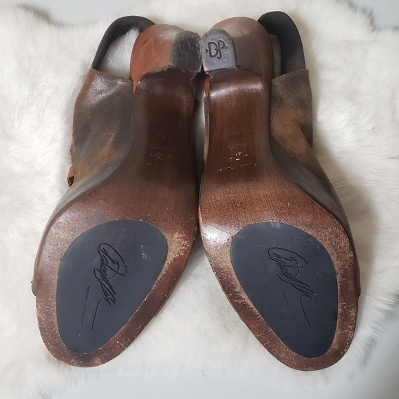 Donald Pliner Vishad Distressed Weathered Leather Strappy Heels-Size 10 - Picture 7 of 8